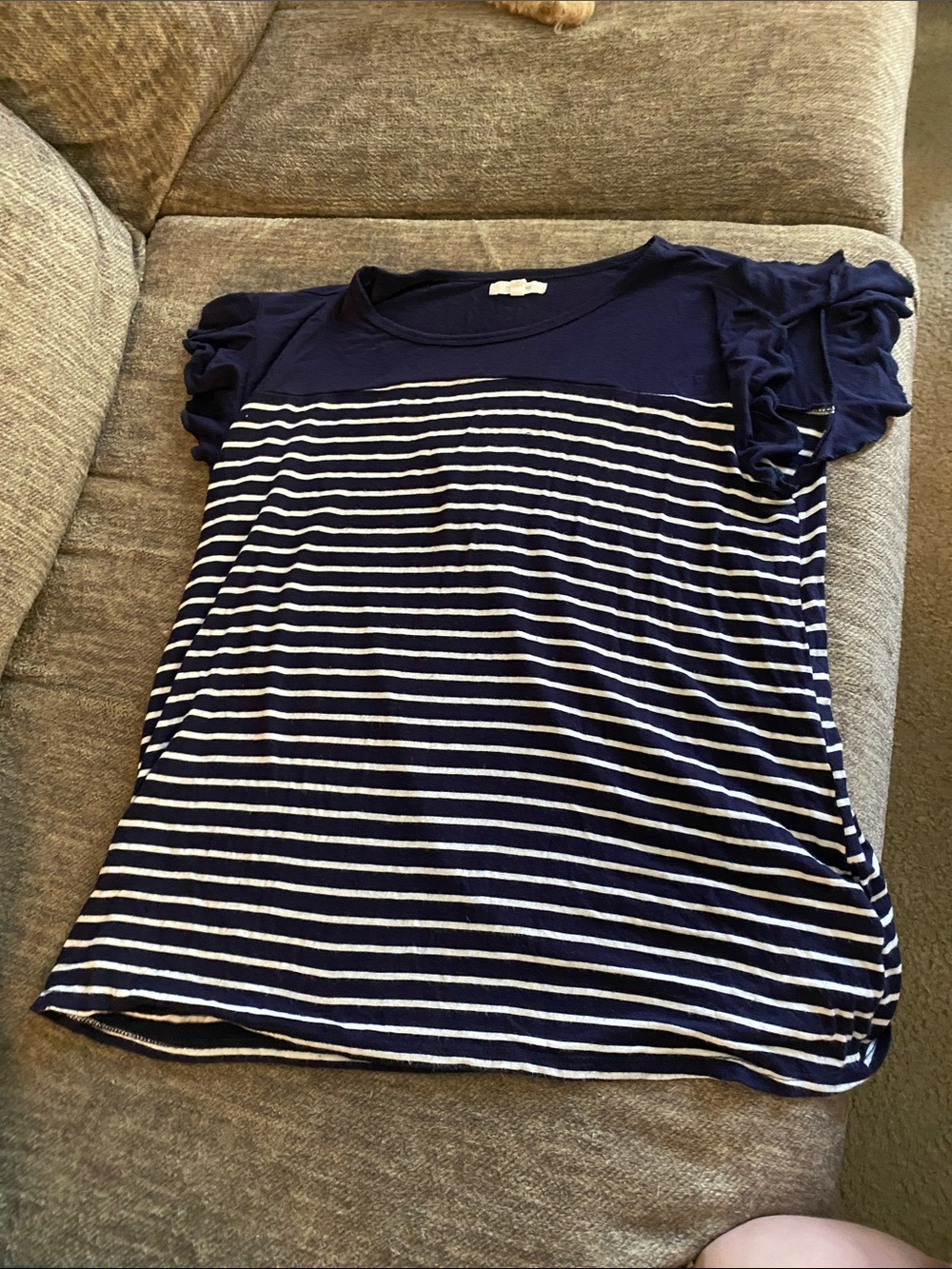Maurices Navy and White Striped Short Sleeve Tee
